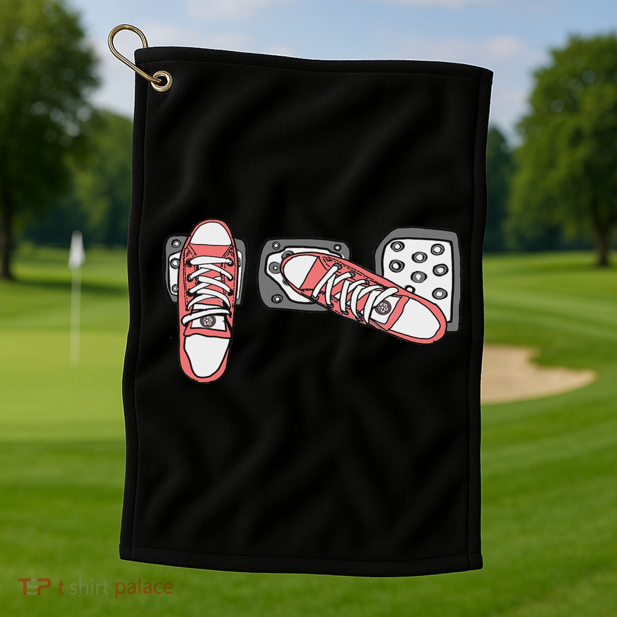 Save The Stick Funny Manual Transmission Three Pedals Car Golf Towel