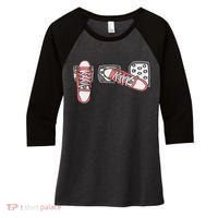 Save The Stick Funny Manual Transmission Three Pedals Car Women's Tri-Blend 3/4-Sleeve Raglan Shirt thumb 0