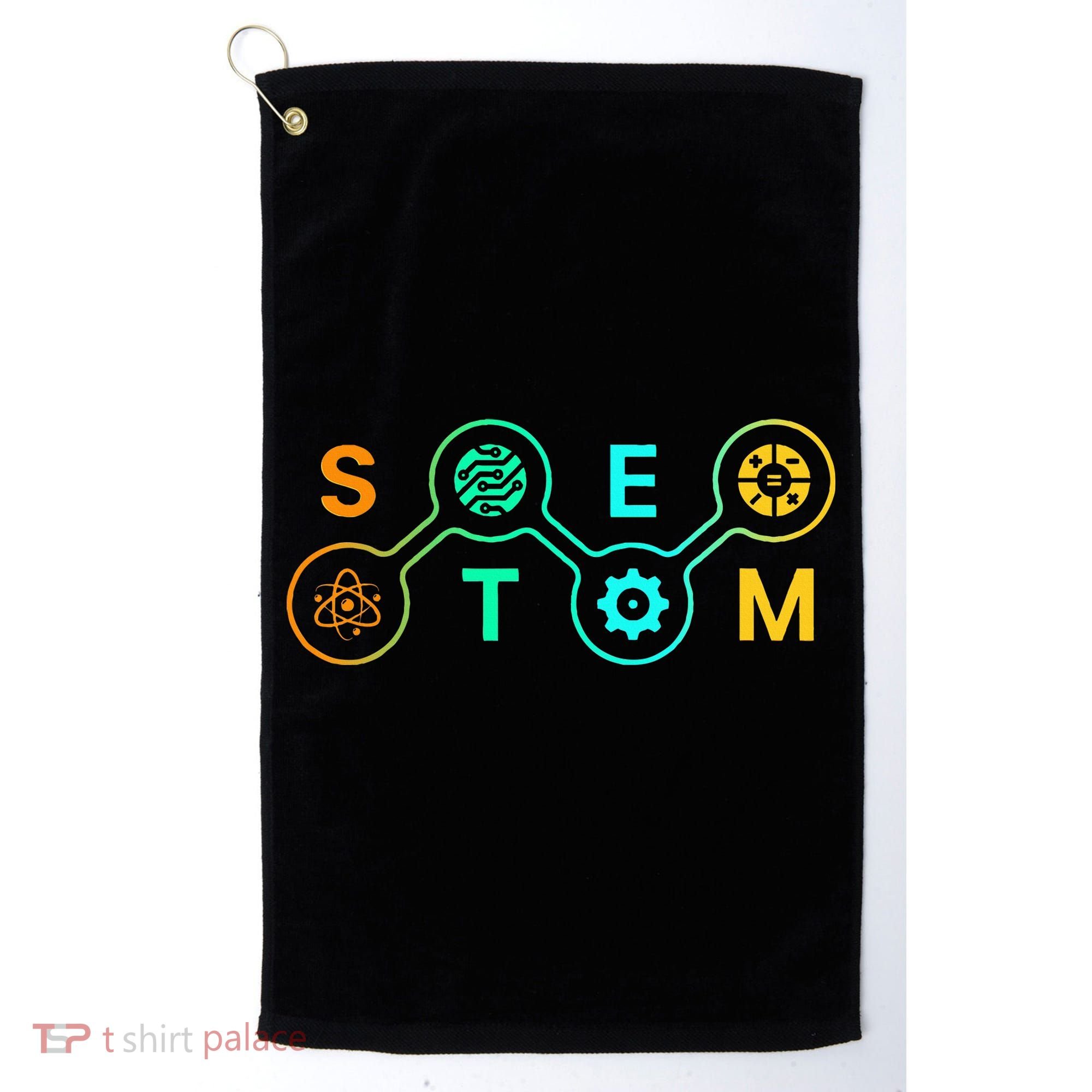 Stem Teacher Science Technology Engineering Math Golf Towel