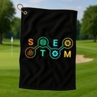 Stem Teacher Science Technology Engineering Math Golf Towel thumb 1