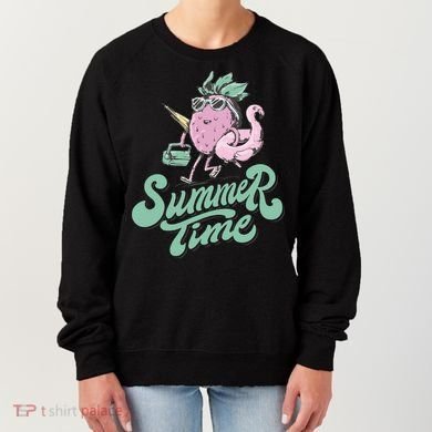 Summer Time Strawberry Retro Beach Women's Sweatshirt