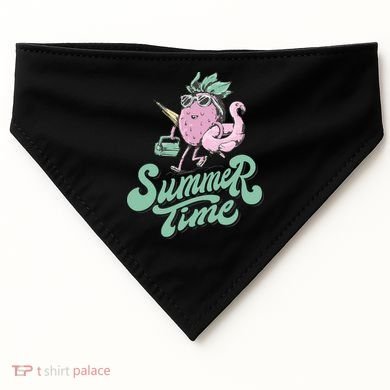 Summer Time Strawberry Retro Beach USA-Made Doggie Bandana