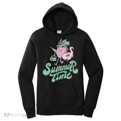 Summer Time Strawberry Retro Beach Women's Hoodie