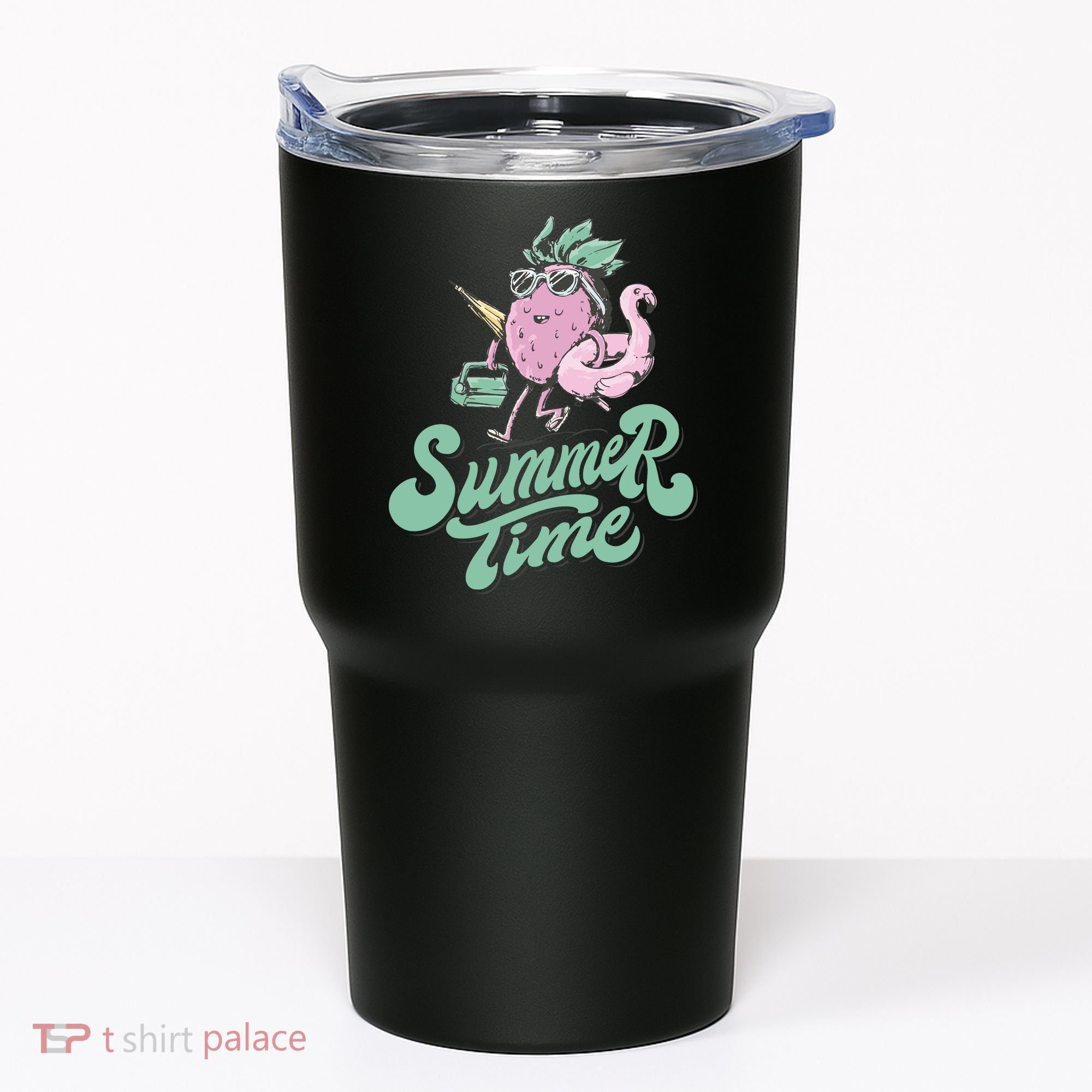 Summer Time Strawberry Retro Beach Tumbler