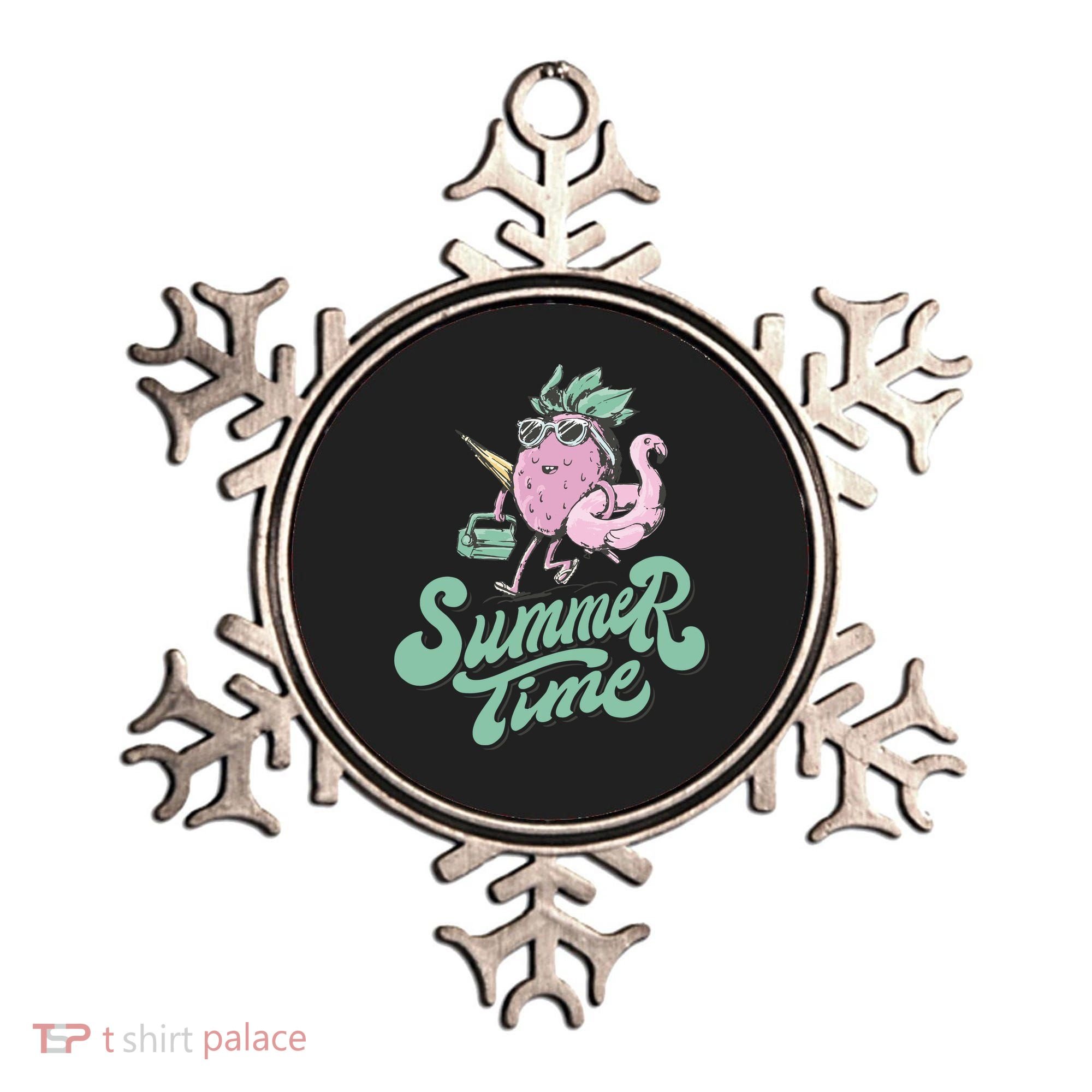 Summer Time Strawberry Retro Beach Ornament