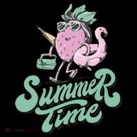Summer Time Strawberry Retro Beach Ornament thumb 1