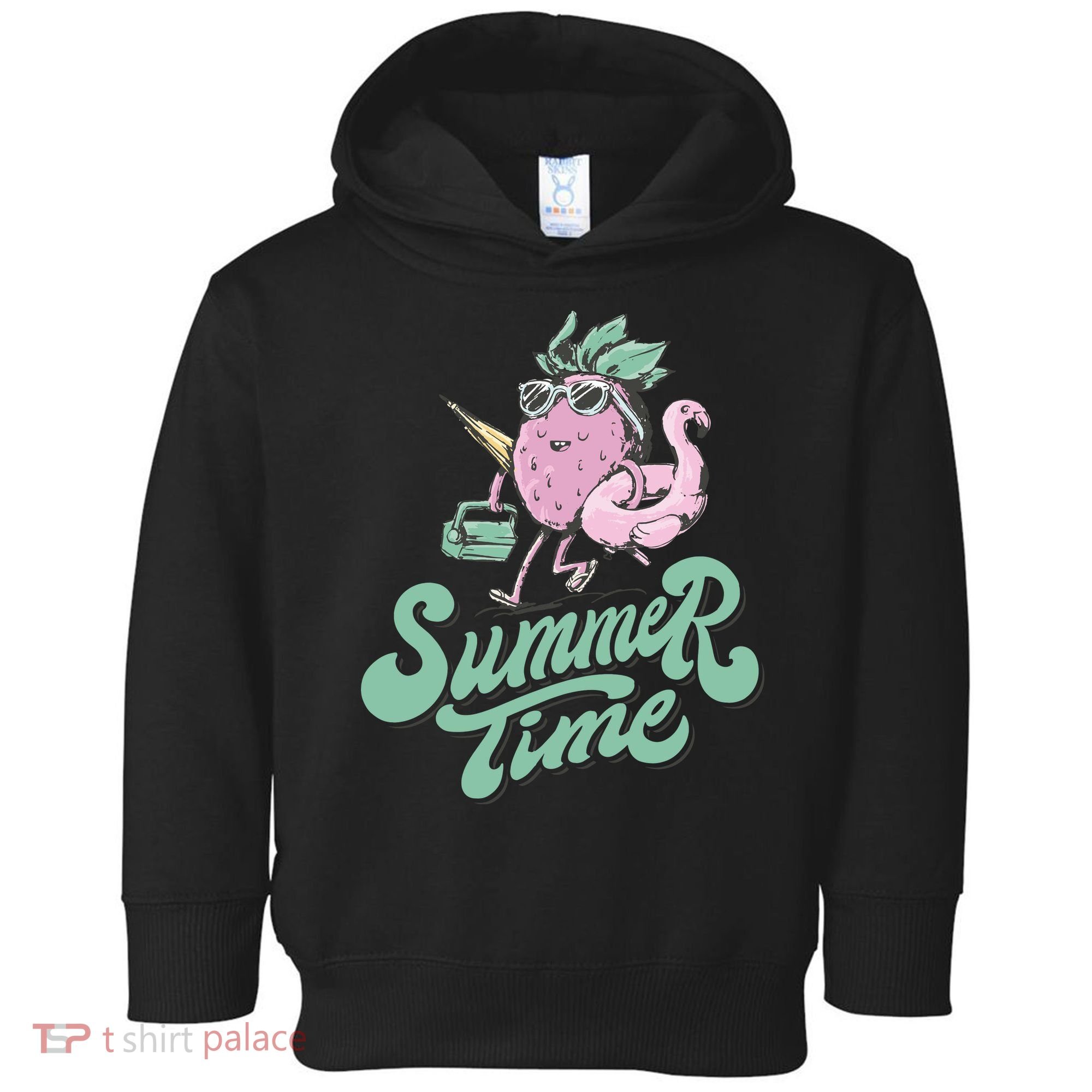 Summer Time Strawberry Retro Beach Toddler Hoodie
