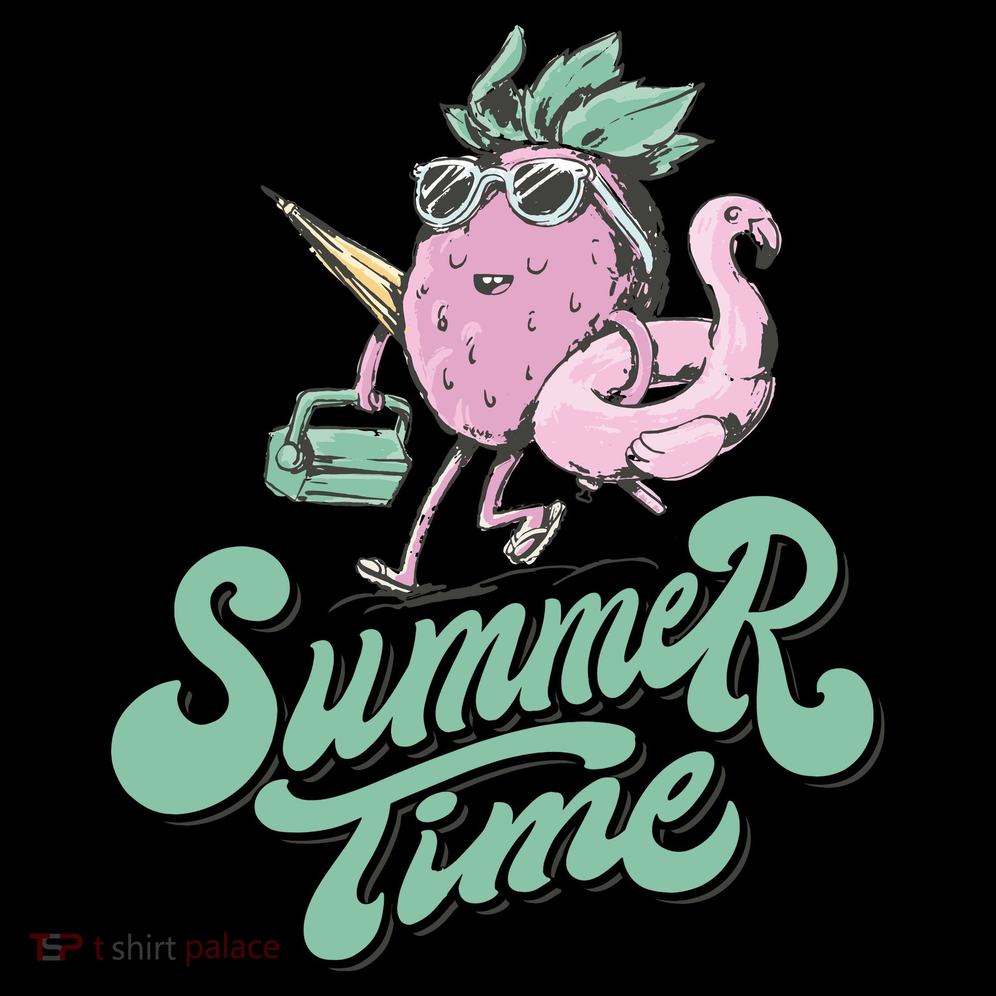 Summer Time Strawberry Retro Beach Visor