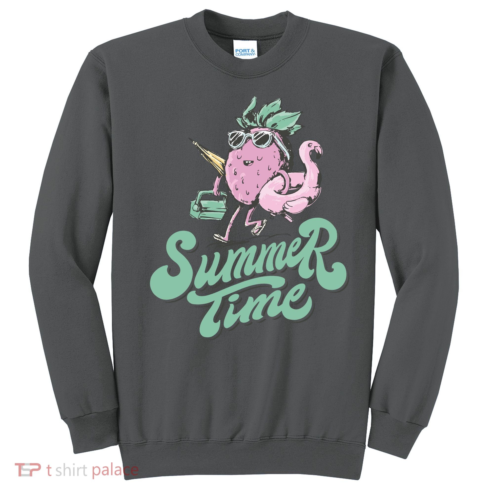 Summer Time Strawberry Retro Beach Sweatshirt