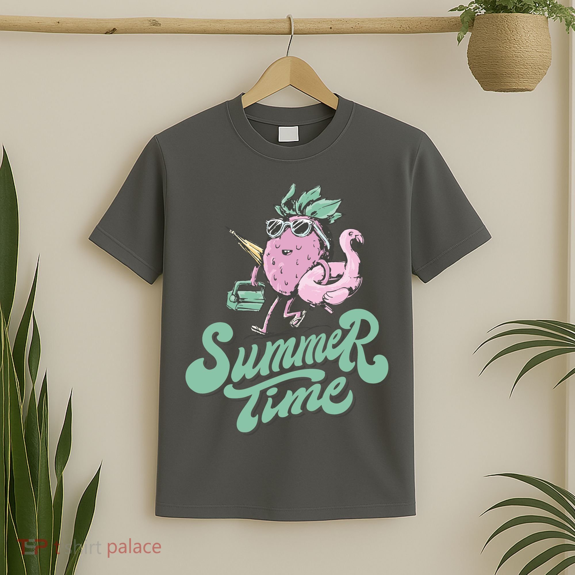 Summer Time Strawberry Retro Beach T-Shirt