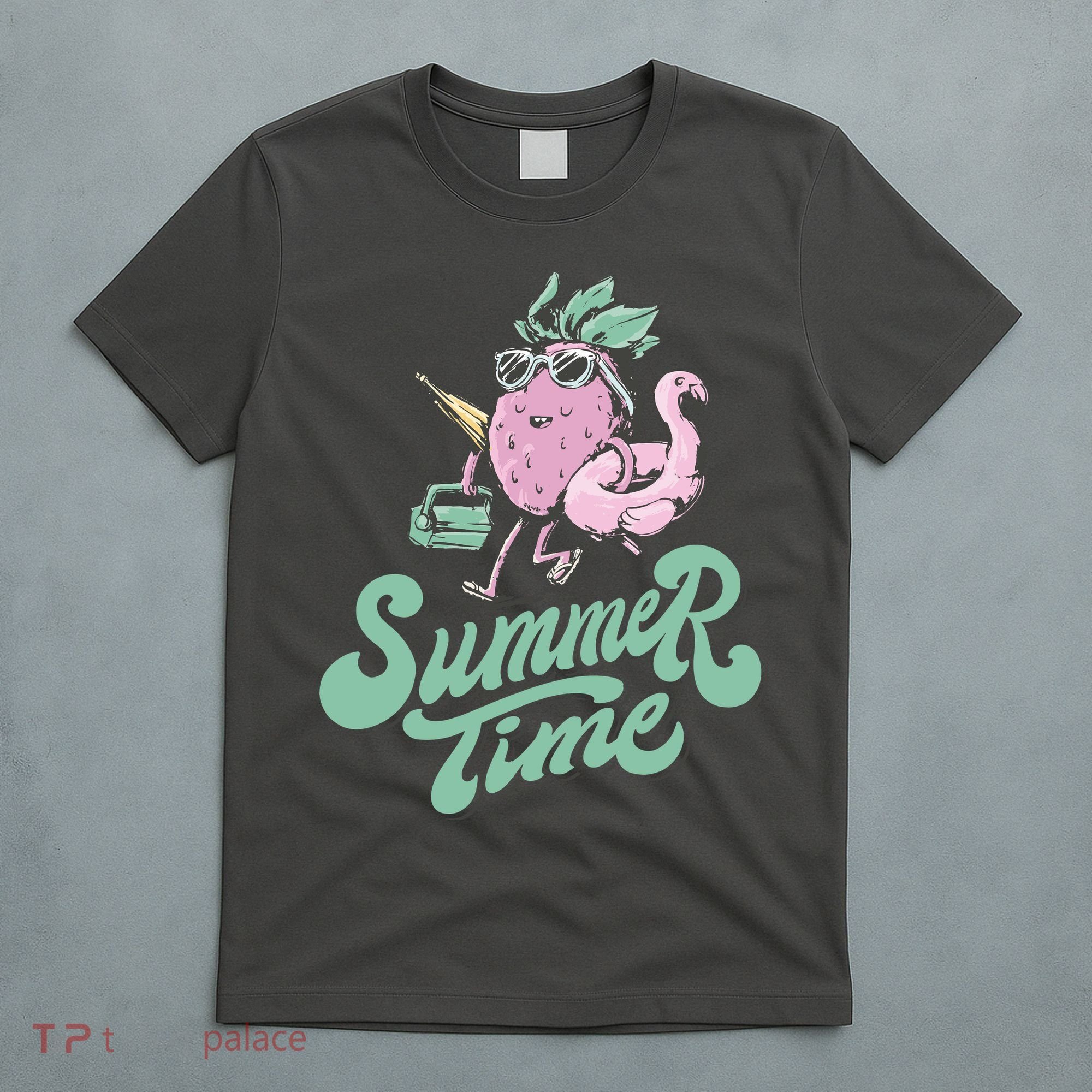 Summer Time Strawberry Retro Beach T-Shirt