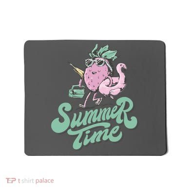 Summer Time Strawberry Retro Beach Mousepad