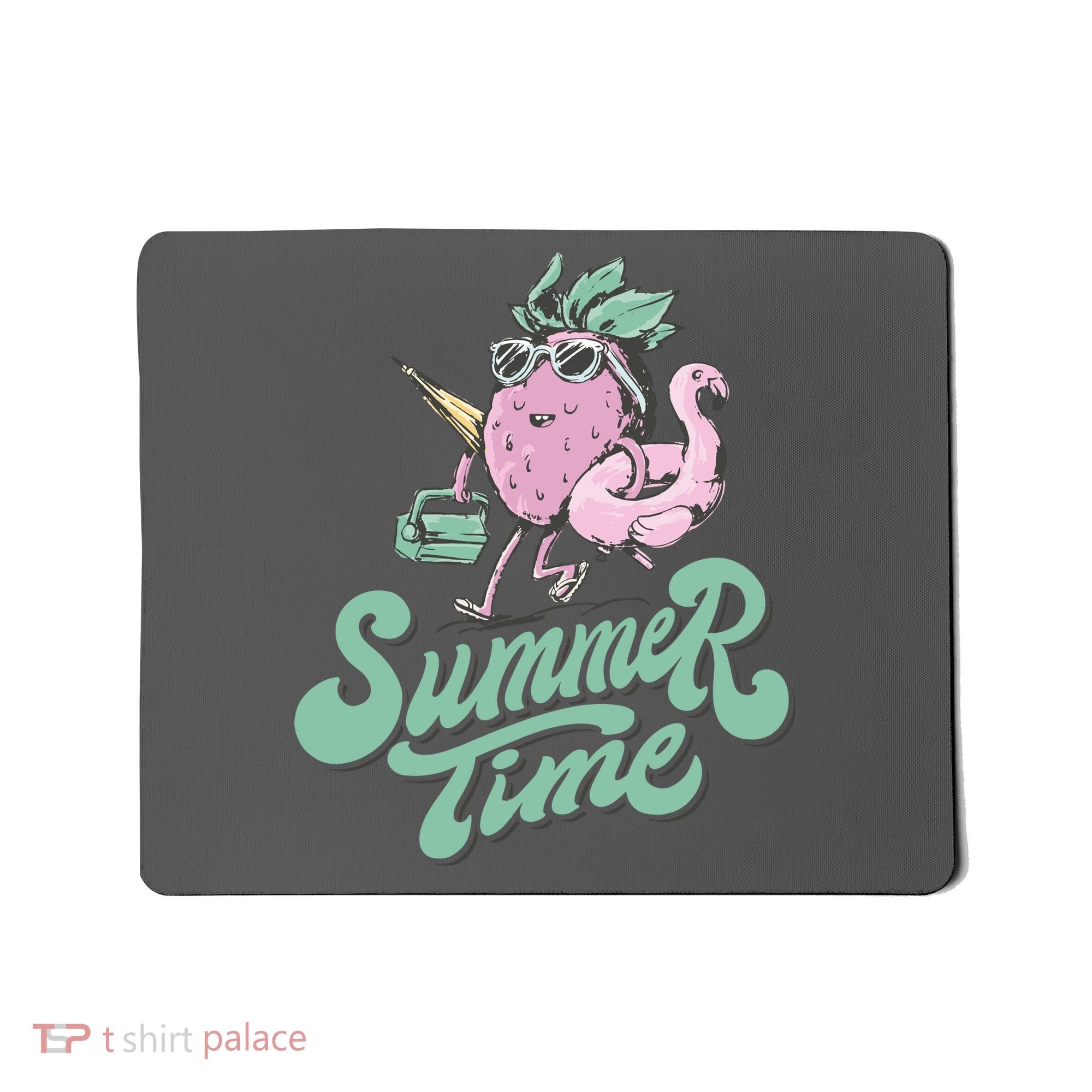 Summer Time Strawberry Retro Beach Mousepad