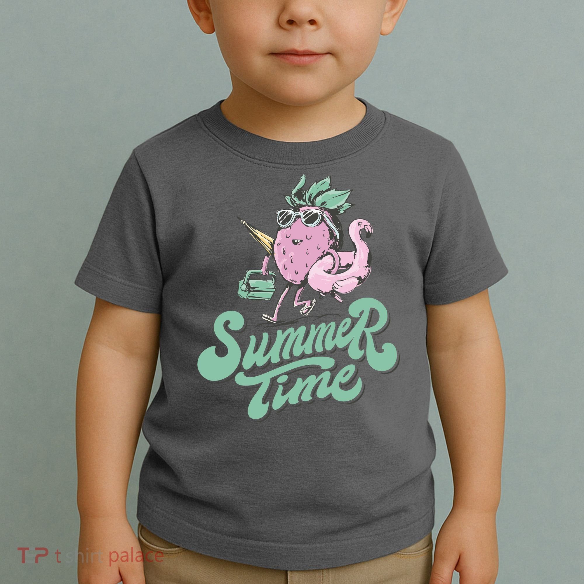 Summer Time Strawberry Retro Beach Toddler T-Shirt