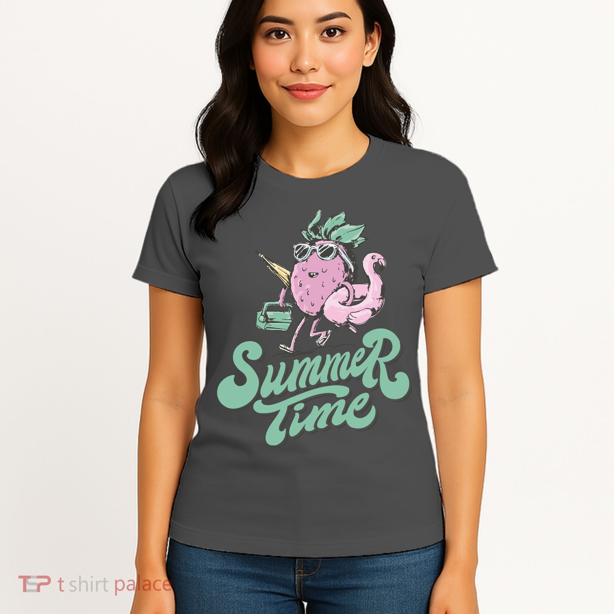 Summer Time Strawberry Retro Beach Women's T-Shirt