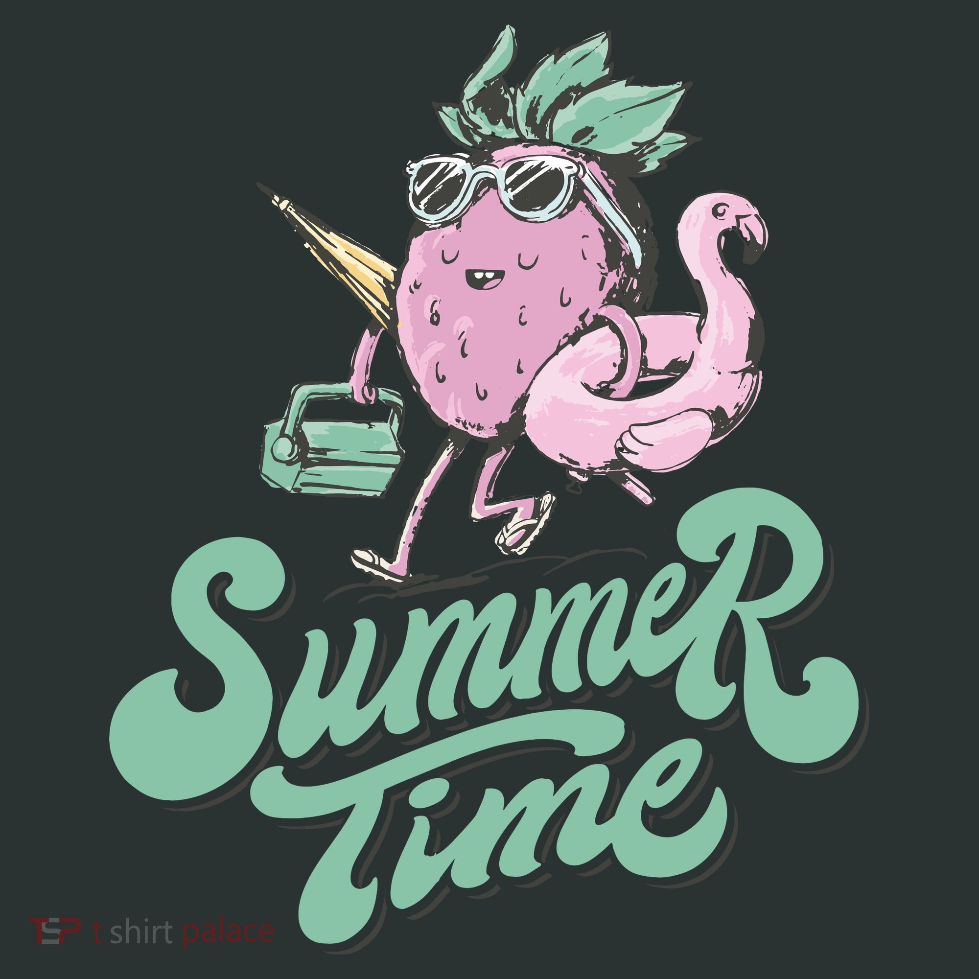 Summer Time Strawberry Retro Beach Women's T-Shirt