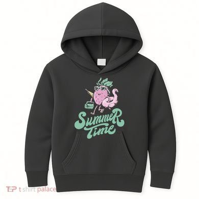 Summer Time Strawberry Retro Beach Kids Hoodie