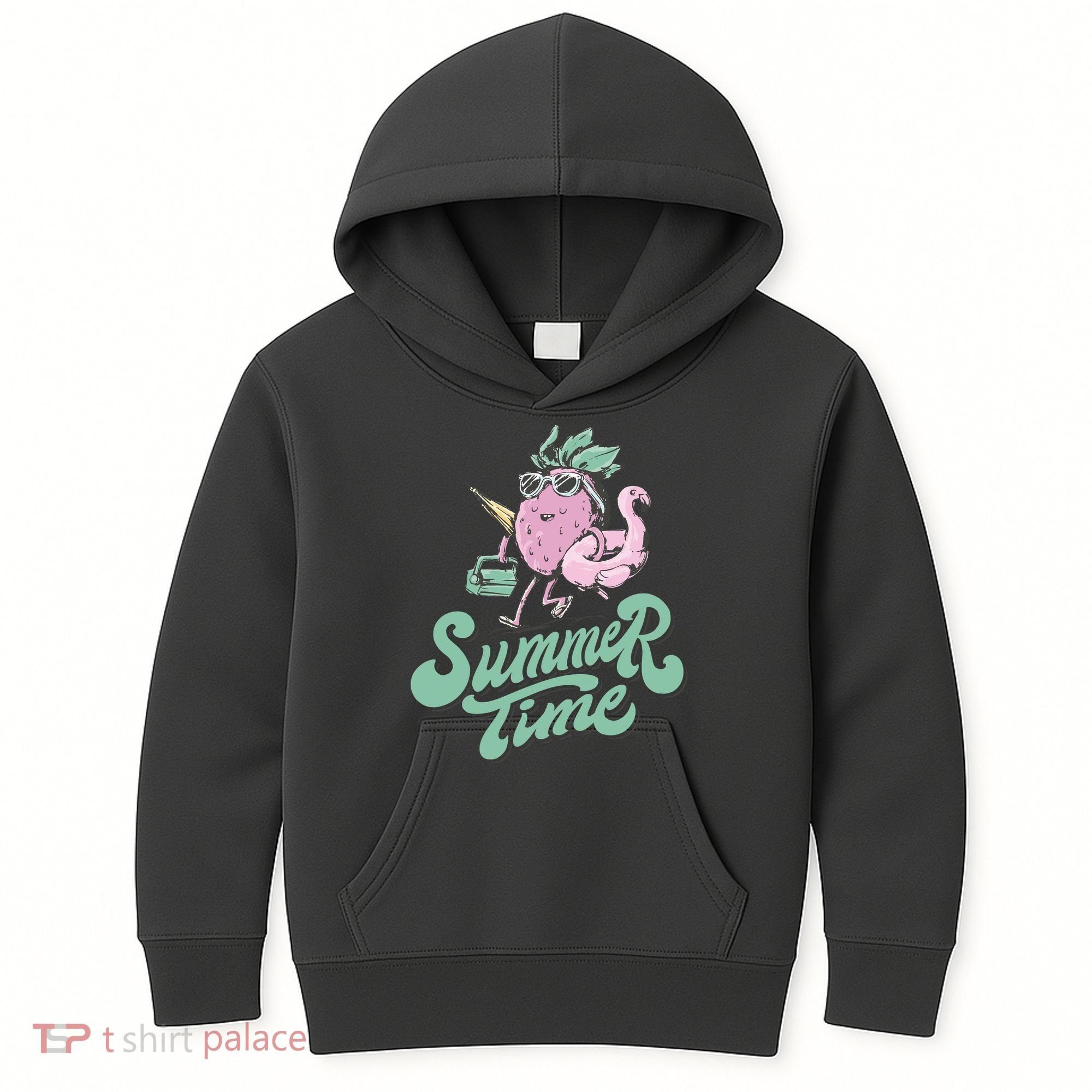 Summer Time Strawberry Retro Beach Kids Hoodie