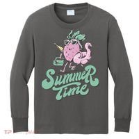 Summer Time Strawberry Retro Beach Kids Long Sleeve Shirt thumb 0