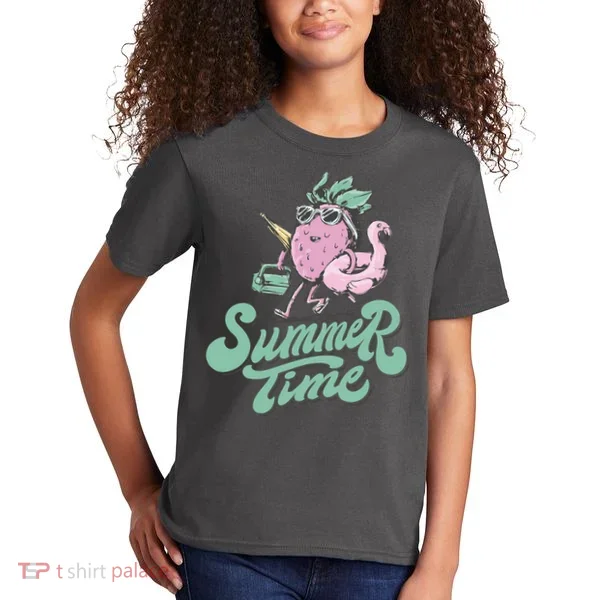 Summer Time Strawberry Retro Beach Kids T-Shirt