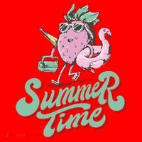 Summer Time Strawberry Retro Beach Santa Hat thumb 1