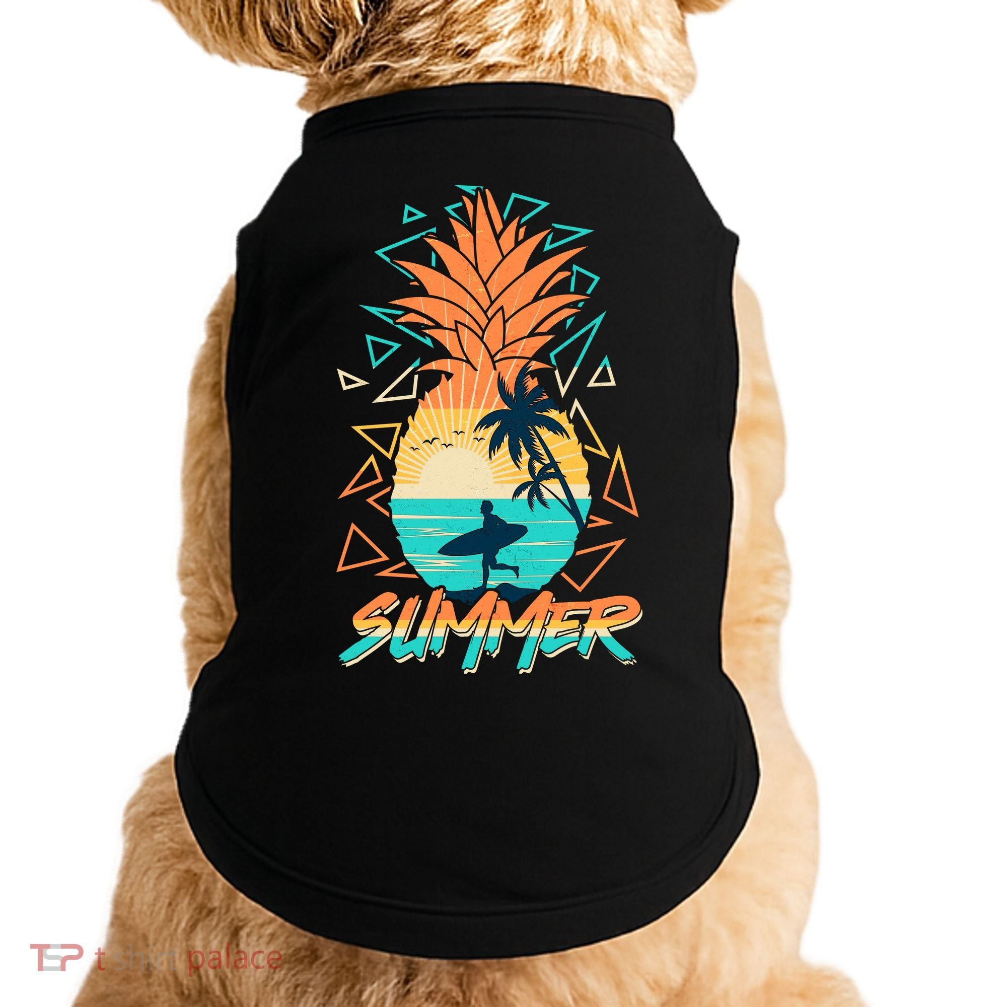 Summer Time Sufer Pineapple Doggie Tank