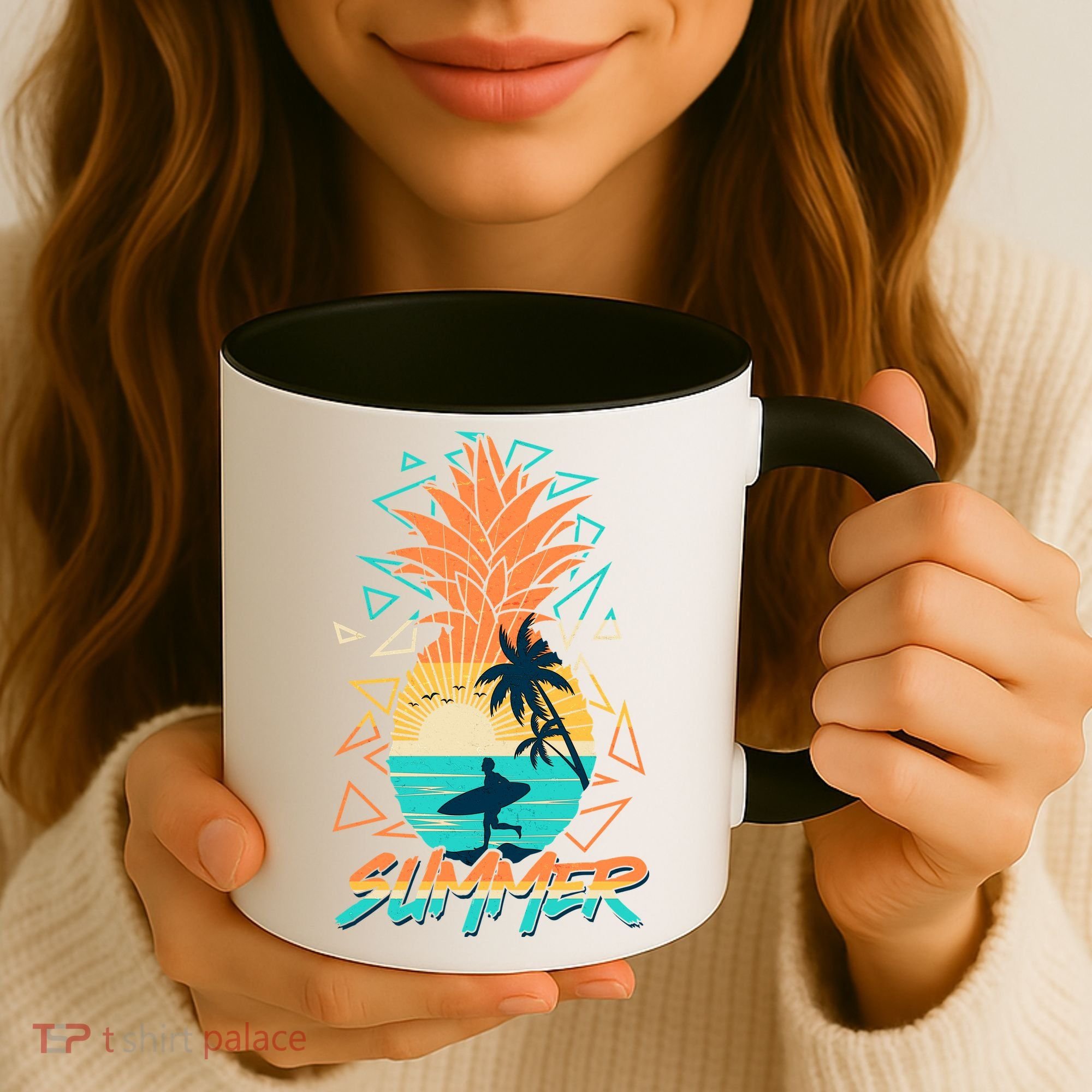 Summer Time Sufer Pineapple Coffee Mug