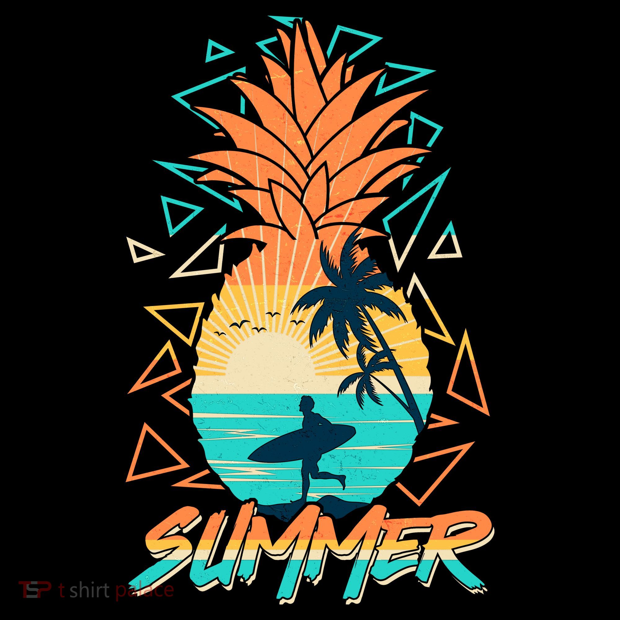Summer Time Sufer Pineapple Ornament