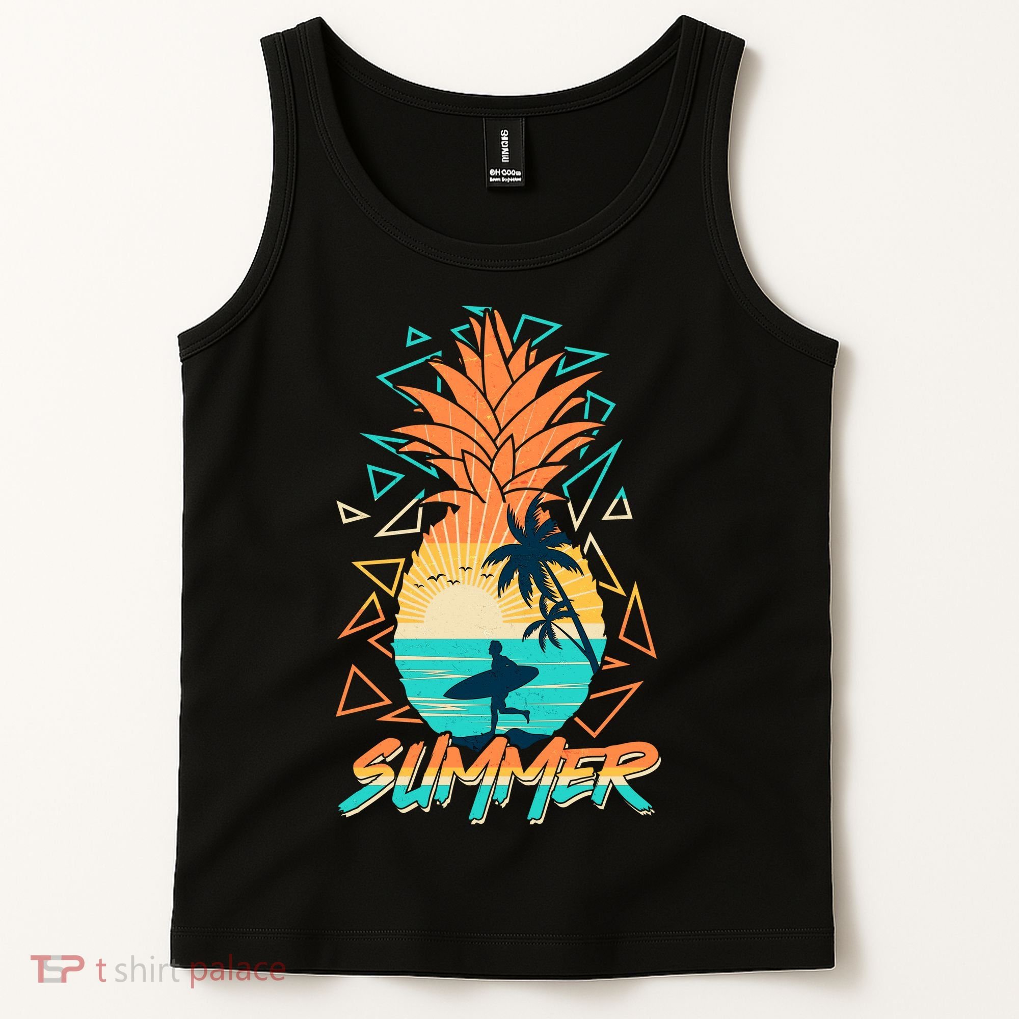 Summer Time Sufer Pineapple Tank Top