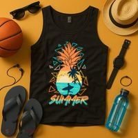Summer Time Sufer Pineapple Tank Top thumb 4