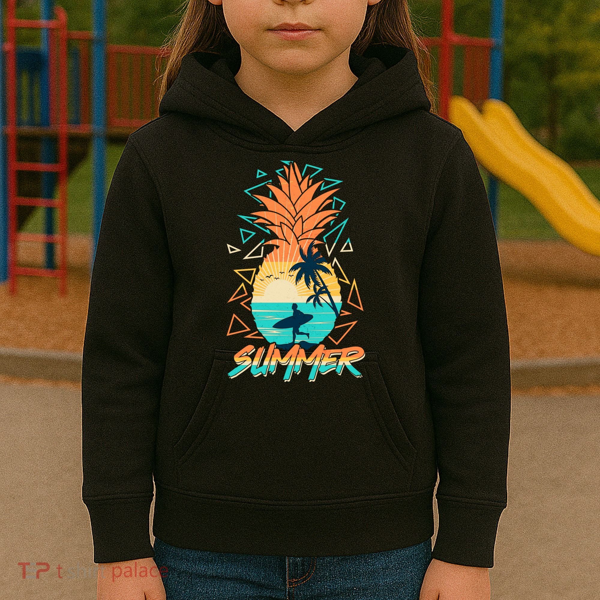 Summer Time Sufer Pineapple Kids Hoodie