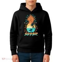 Summer Time Sufer Pineapple Kids Hoodie thumb 4