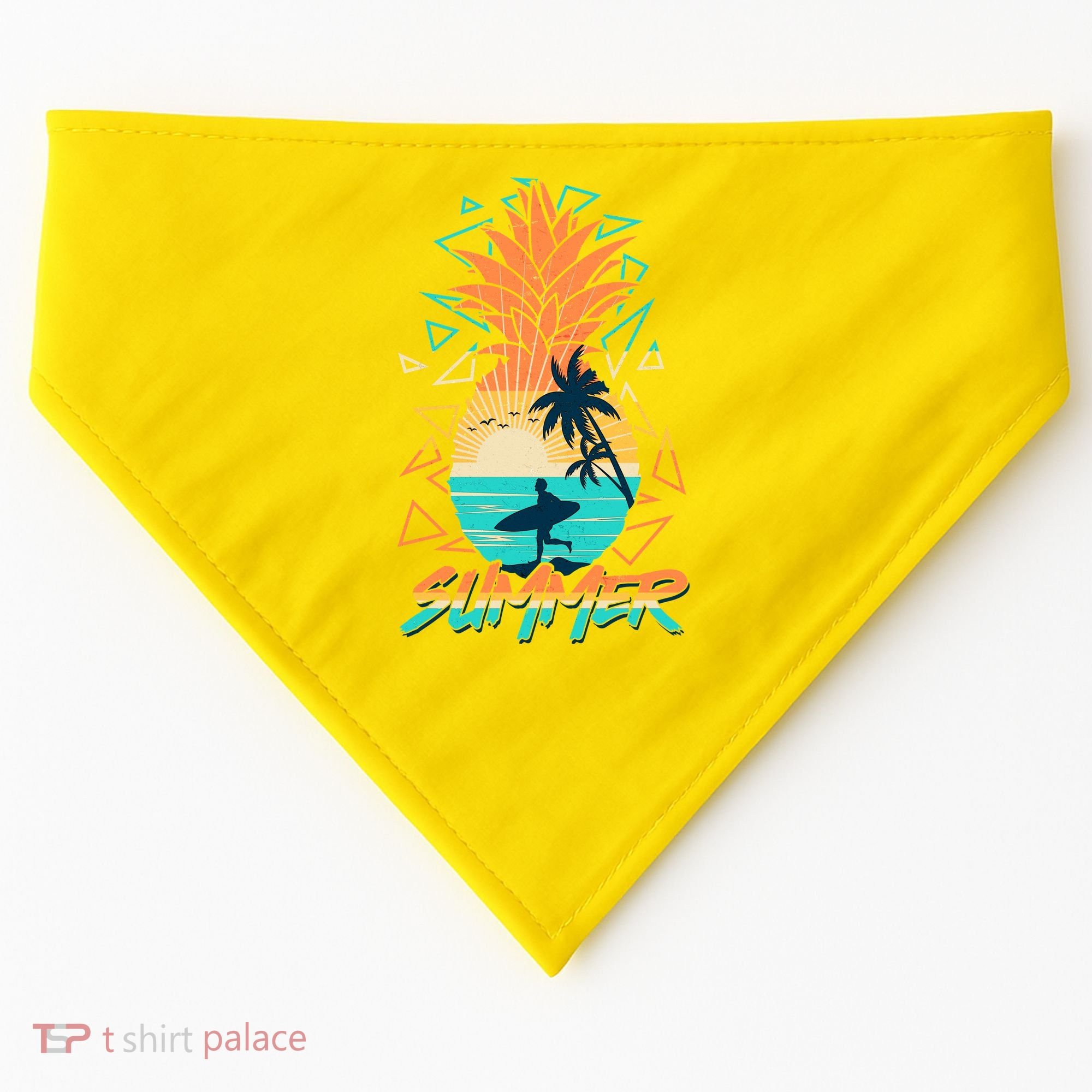 Summer Time Sufer Pineapple USA-Made Doggie Bandana
