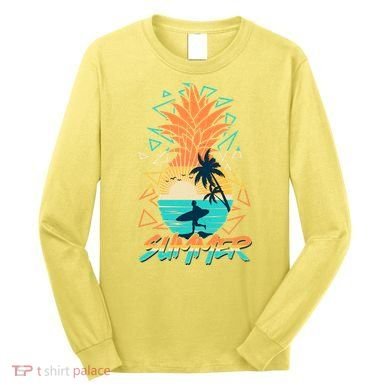 Summer Time Sufer Pineapple Long Sleeve Shirt