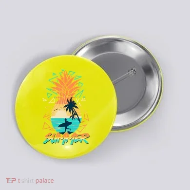 Summer Time Sufer Pineapple Button