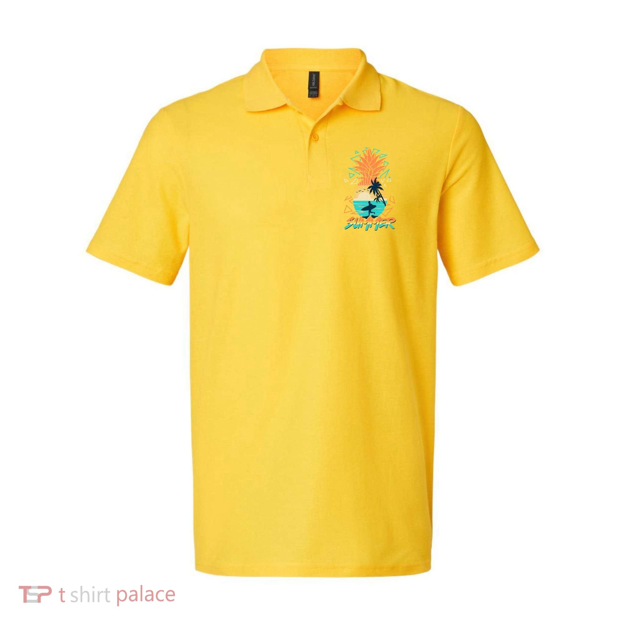 Summer Time Sufer Pineapple Polo