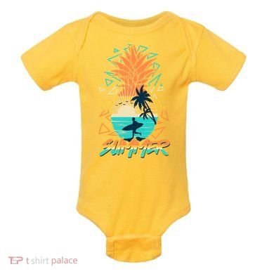 Summer Time Sufer Pineapple Baby Bodysuit