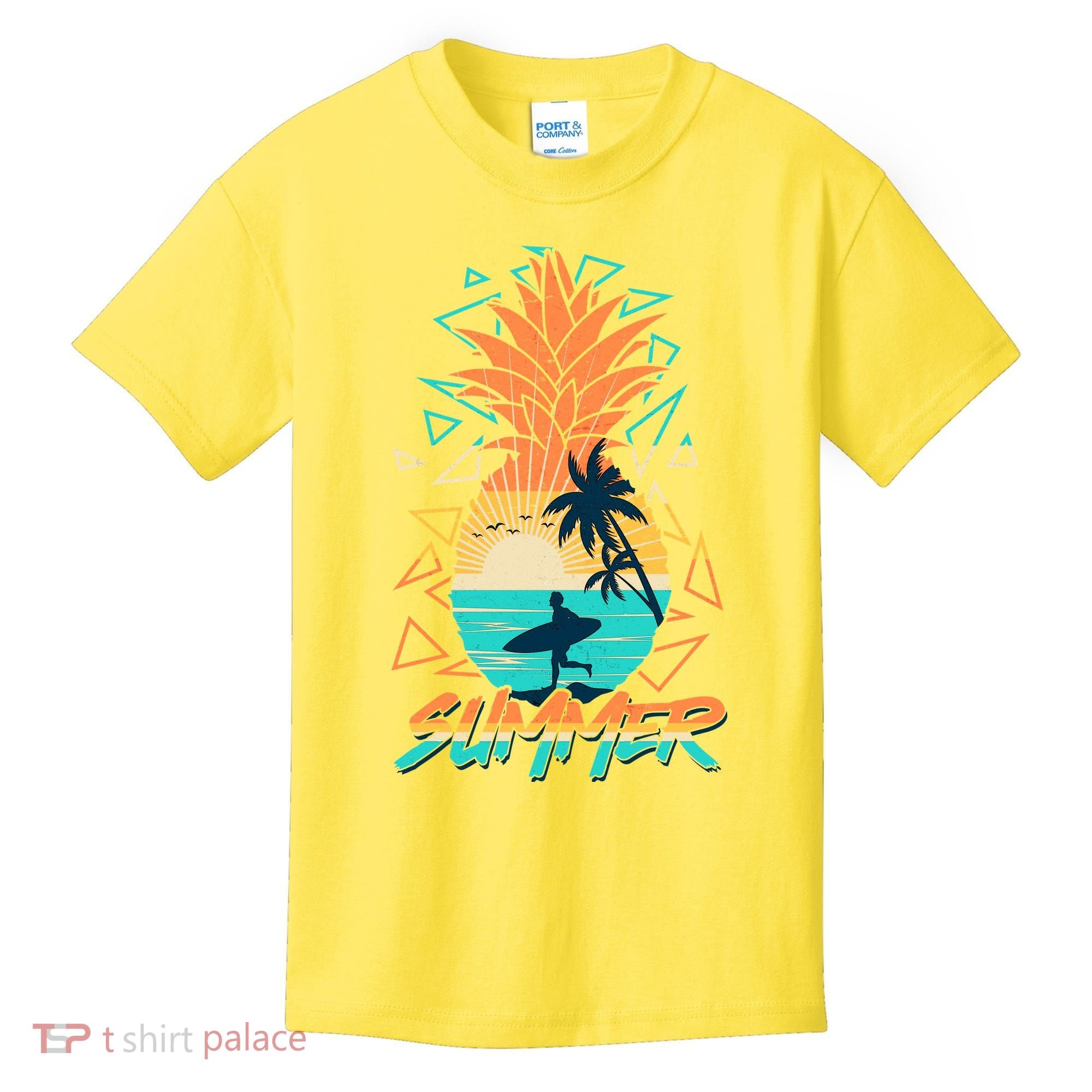 Summer Time Sufer Pineapple Kids T-Shirt