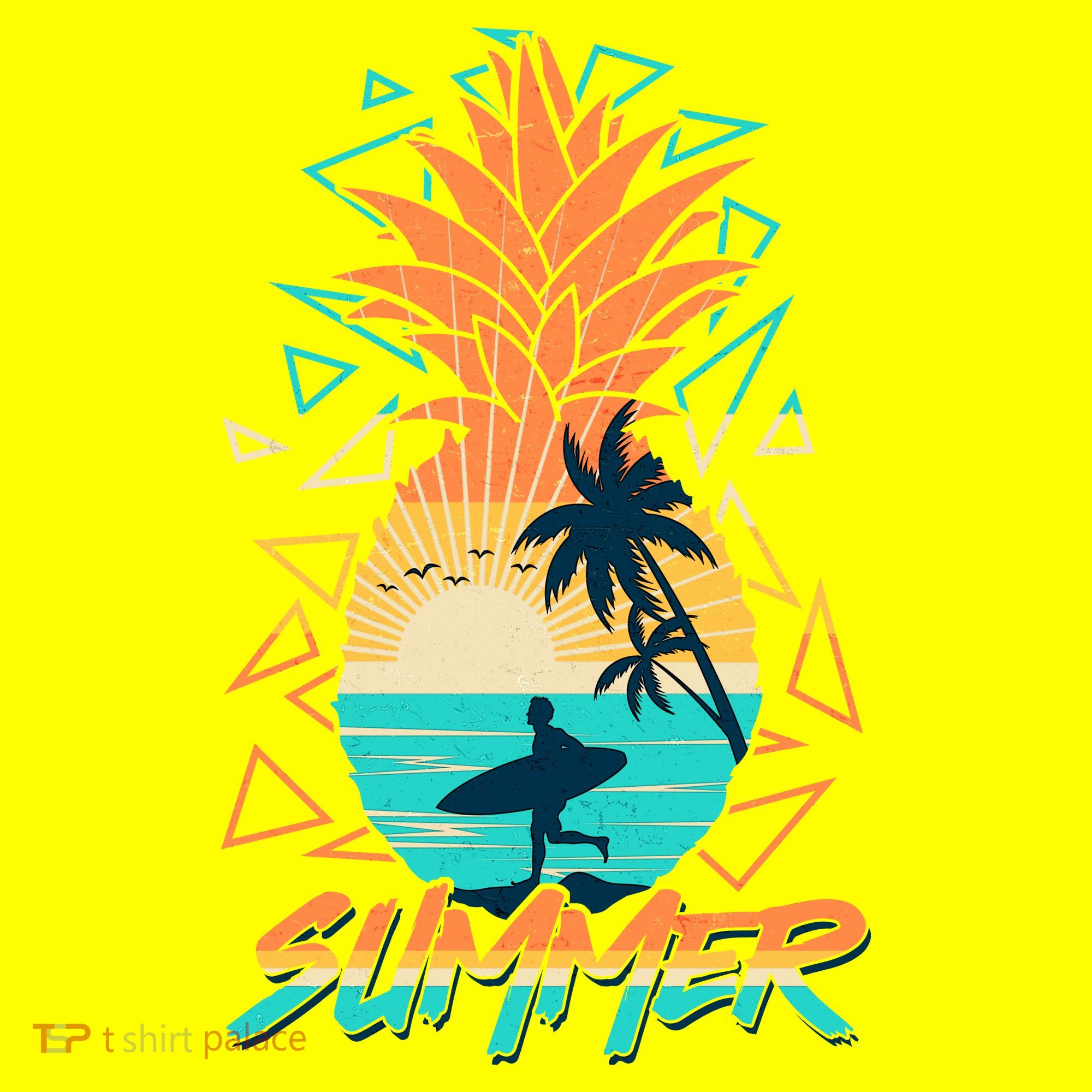 Summer Time Sufer Pineapple Kids T-Shirt