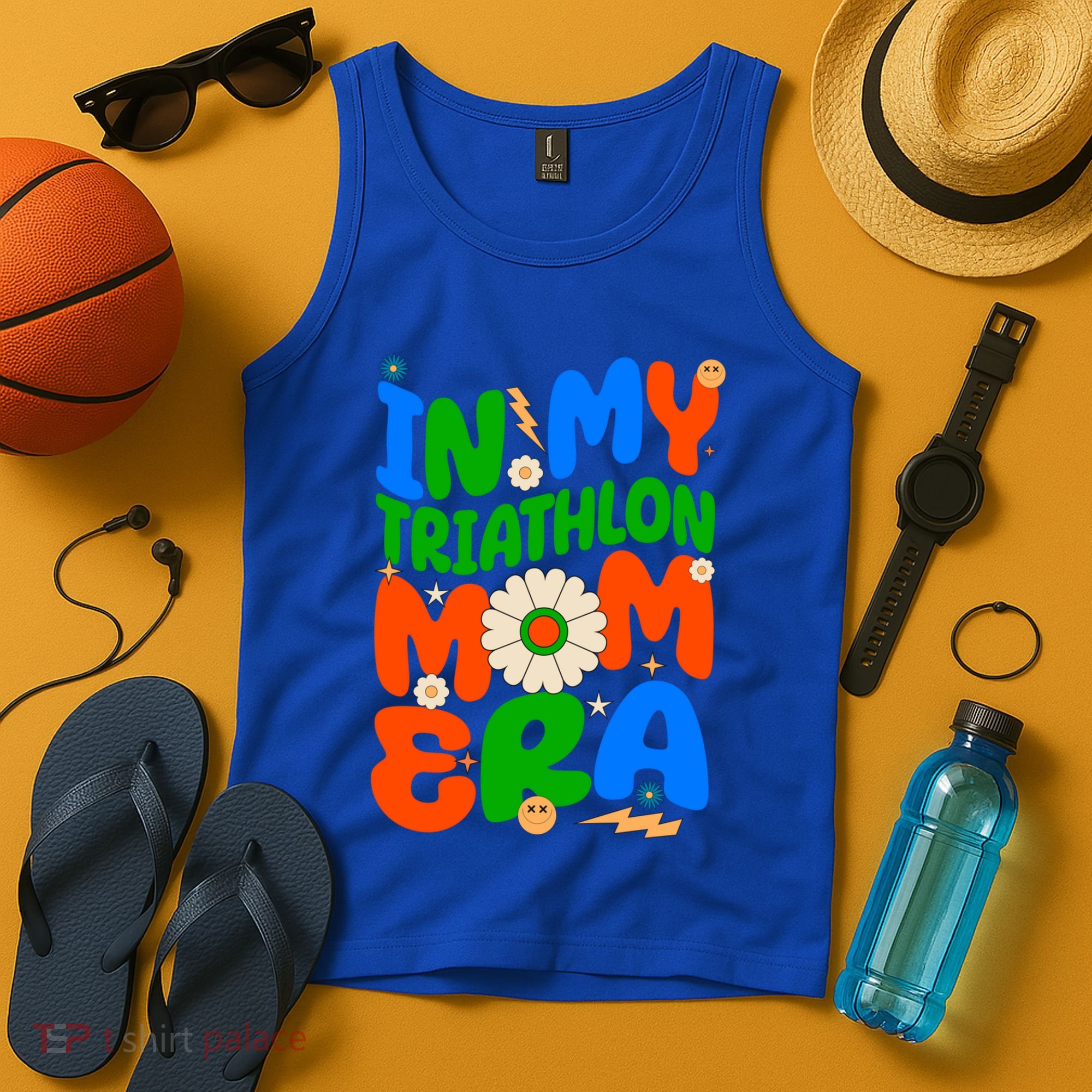 Sunflower Triathlon Sport Game In My Triathlon Mom Era Gift Tank Top