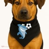 Soccer Team Shark Meaningful Gift Soccer Player Gift USA-Made Doggie Bandana thumb 1