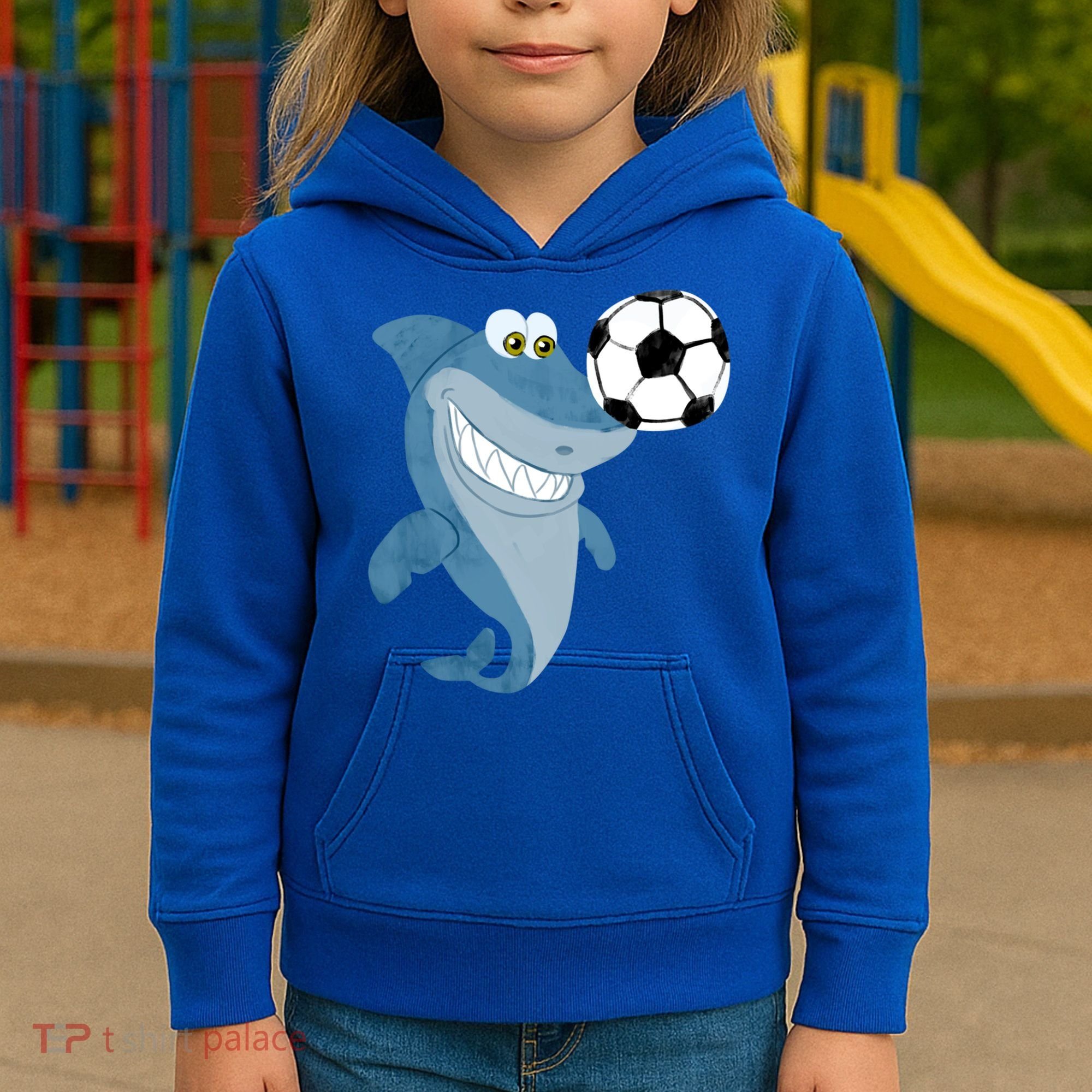 Soccer Team Shark Meaningful Gift Soccer Player Gift Kids Hoodie