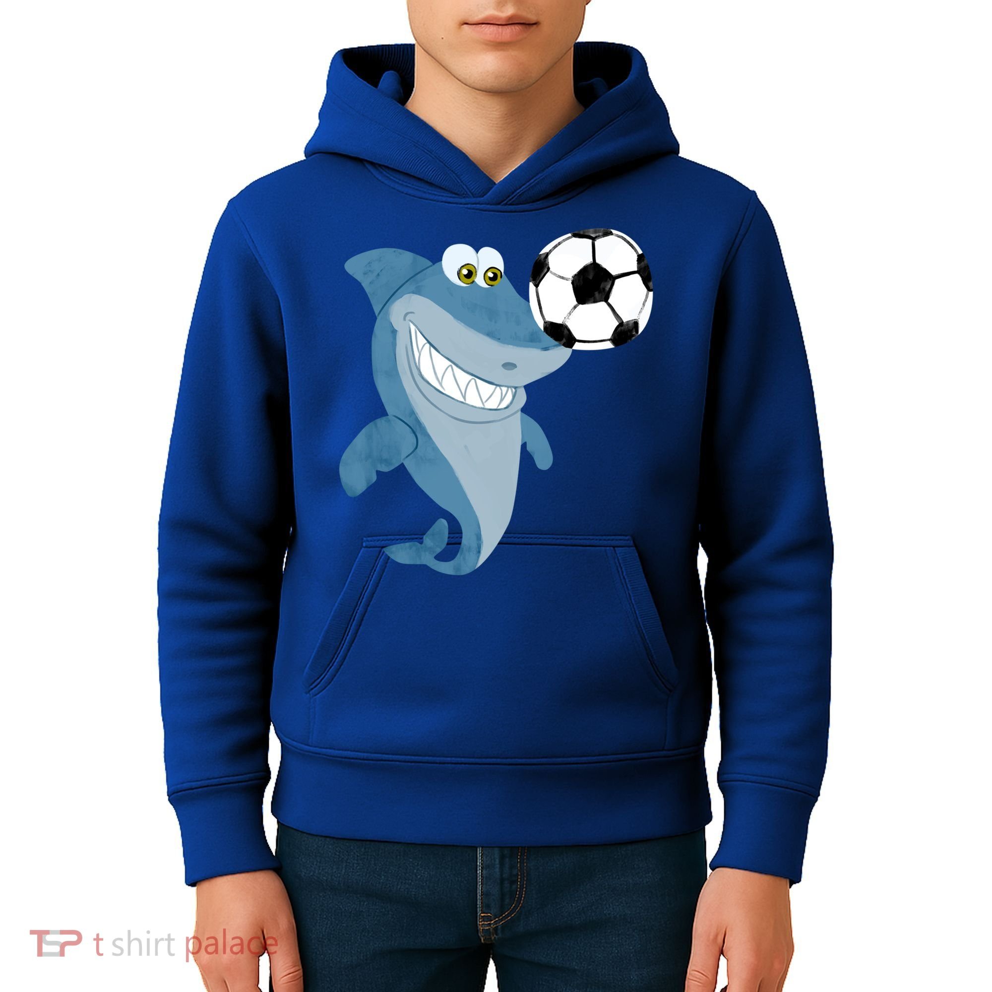 Soccer Team Shark Meaningful Gift Soccer Player Gift Kids Hoodie