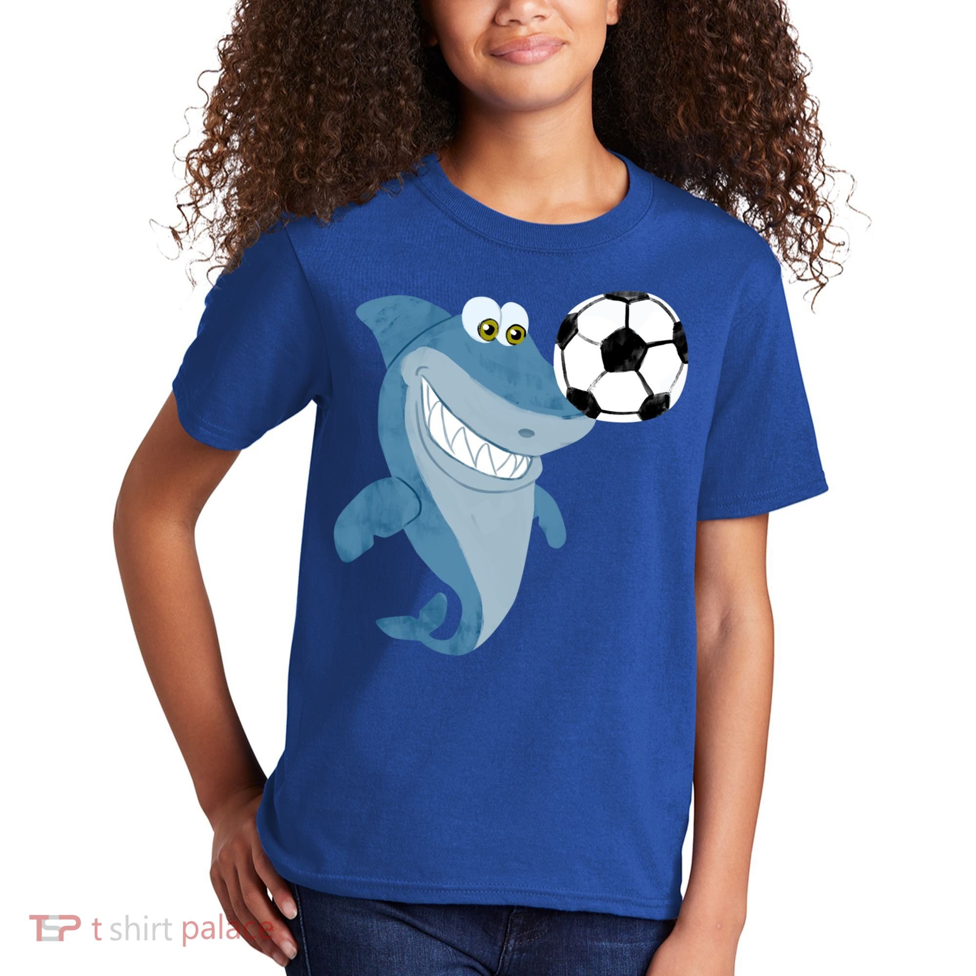 Soccer Team Shark Meaningful Gift Soccer Player Gift Kids T-Shirt