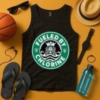 Swim Team Swimming Funny Parody Fueled by Chlorine Tank Top thumb 4