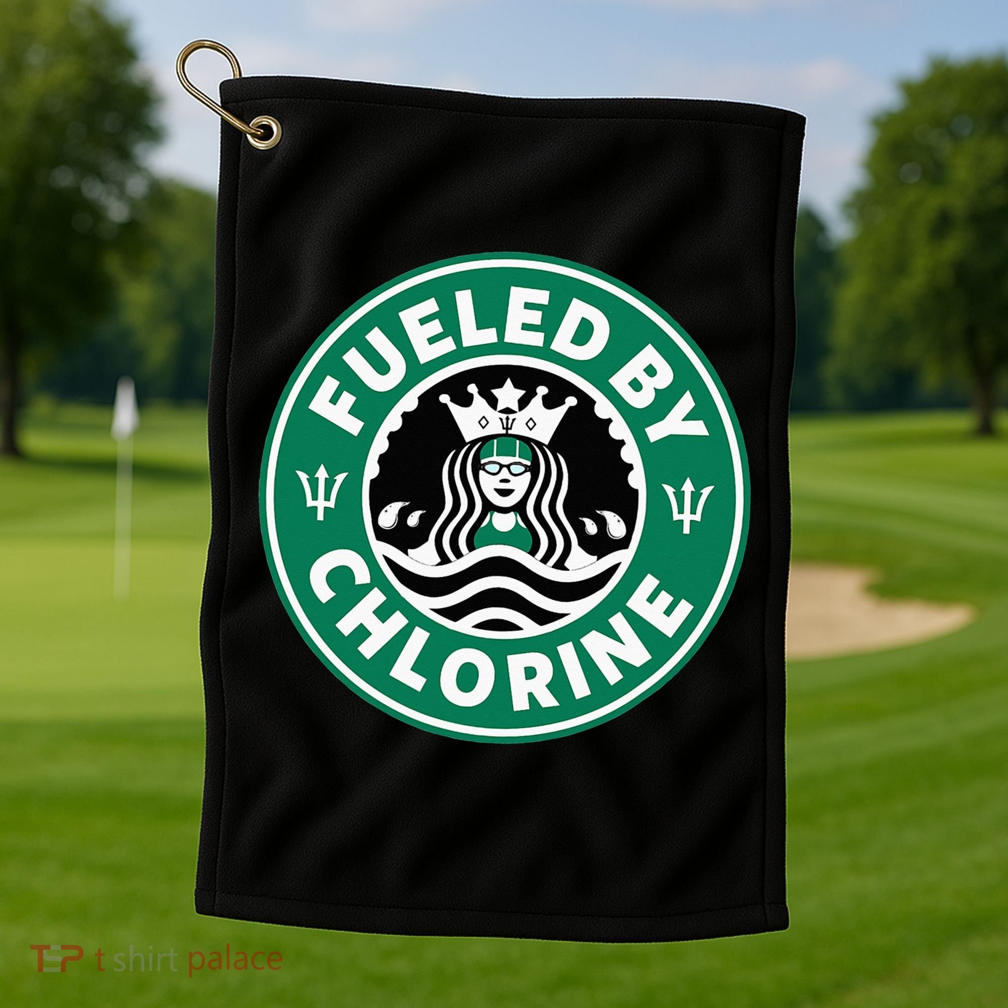 Swim Team Swimming Funny Parody Fueled by Chlorine Golf Towel