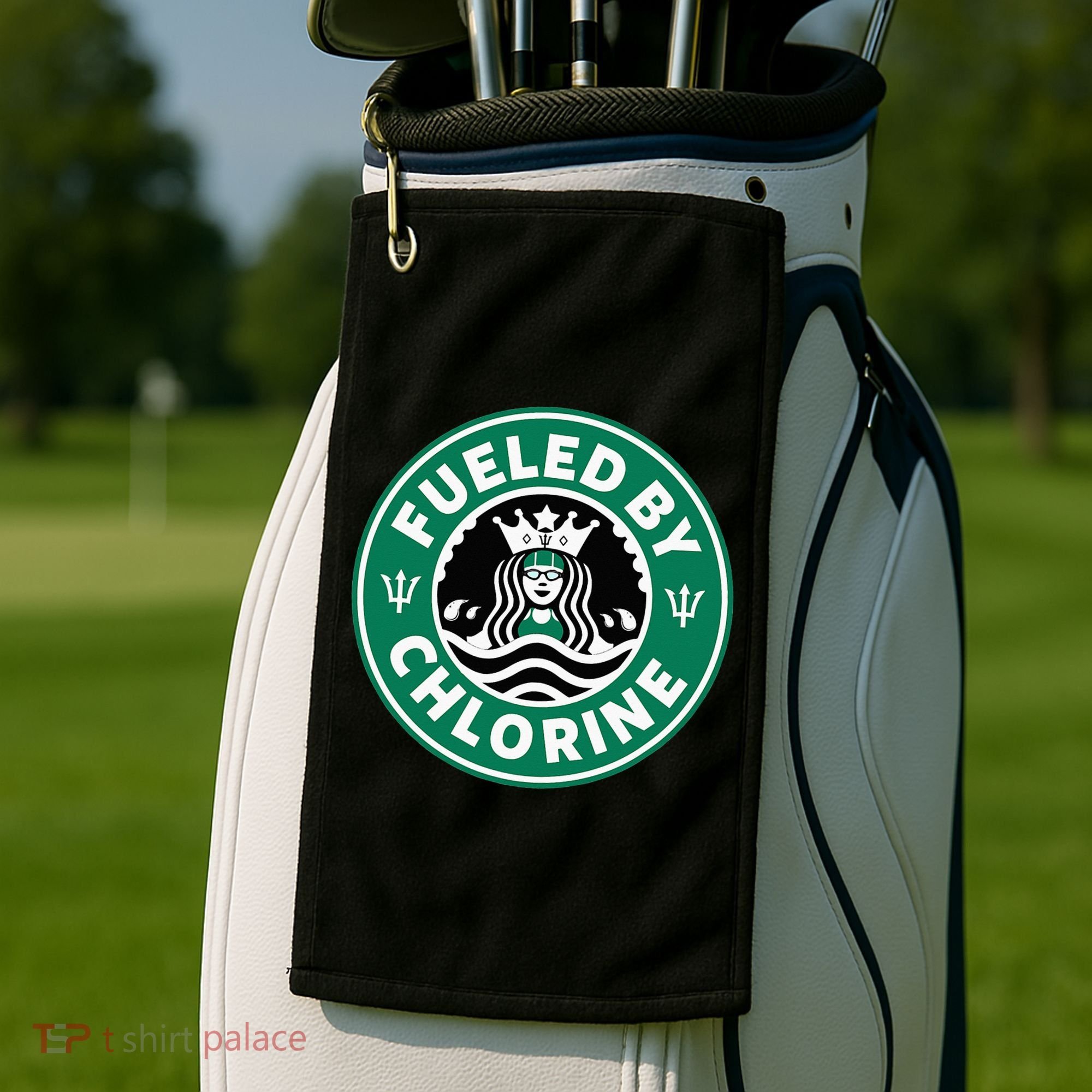Swim Team Swimming Funny Parody Fueled by Chlorine Golf Towel