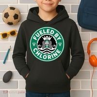 Swim Team Swimming Funny Parody Fueled by Chlorine Kids Hoodie thumb 2