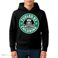 Swim Team Swimming Funny Parody Fueled by Chlorine Kids Hoodie thumb 4