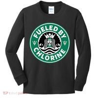 Swim Team Swimming Funny Parody Fueled by Chlorine Kids Long Sleeve Shirt thumb 0